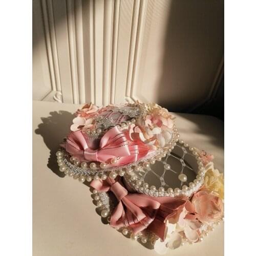 New Hand Made Work Lolita Cosplay Top Hat For Halloween Christmas Fancy Style Costume Accessories