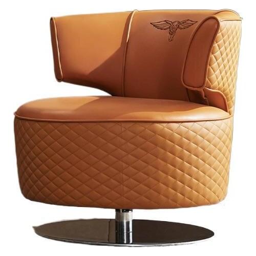 Post-modern single person sofa chair leather rotatable Italian living room luxury creative leisure chair H313