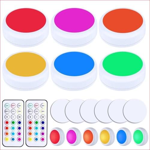 Remote Control 13-color Night Light Pimming Pat Light Cabinet Light Dimmable Wardrobe Night Lamp Home Bedroom Closet Kitchen Dec