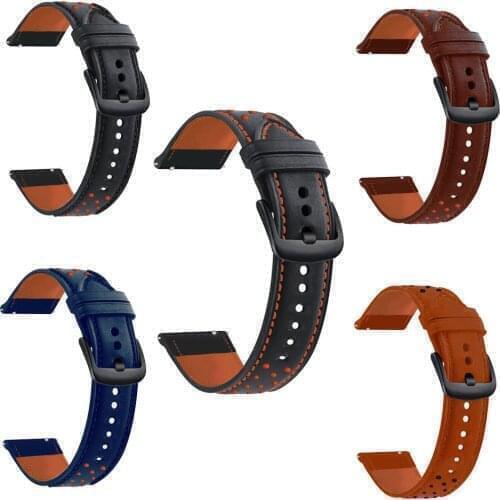 22mm Leather Watchband For Huami Amazfit Stratos 2 2S 3 Business Replacement Wristband Bracelet For Amazfit GTR 2 2E 47mm Strap