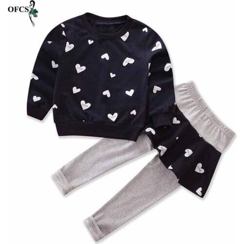 Retail Girls Clothing Sets Teenagers Kids Clothes Suit Children Long sleeve T-Shirt +Pants Trousers Infantil In stock 2Pcs/Set