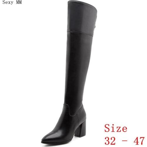 Spring Autumn Women Over the Knee Boots High Heel Woman Thigh High Boots Small Plus Size 32 - 47