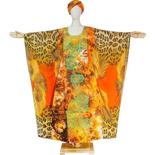 H&D Bazin Riche Chiffon Dresses For Women African Print Maxi Robes Vetement Femme 2021 Plus Size 5XL Boubou Kaftan Dress Vestido