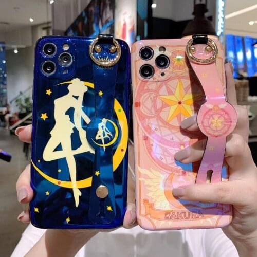 Hot style animation girl pink magic badge mobile phone case cute cartoon silicone protective case