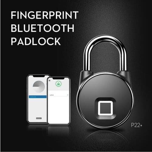 Bluetooth Rechargeable Smart Lock Keyless Fingerprint Lock IP66 Waterproof Anti-Theft Security Padlock Door Luggage Lock
