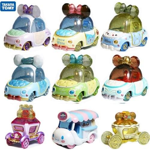 Takara Tomy Cars Donald Duck Mickey Mouse Minnie Mouse Alice Metal car model decoration toy birthday gift