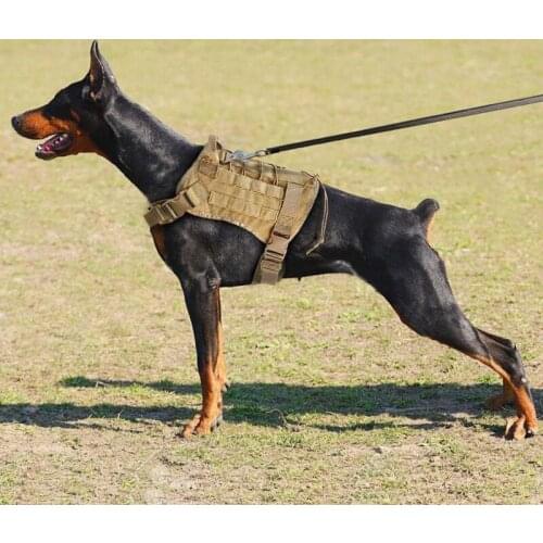 Service Dog Training Vest Hunting Tactical 1000D Nylon Waterproof Military Dog Harness With Adjustable Handle