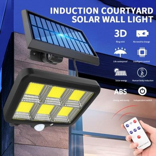 100/128/160 COB LED Solar Light Outdoor Motion Sensor Waterproof Garden Solar Lamp Spotlights Garden Path Street Led Wall Light