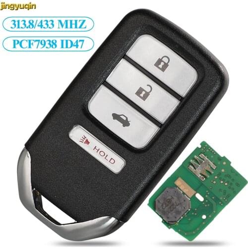 Jingyuqin Remote Smart Car Key 433.92/313.8MHZ ID47 Chip Sedan For Honda City 2015-2016 Accord NCF2952X 72147-T9A-X01 4BTN
