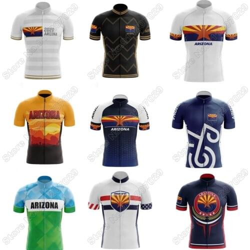 USA State Arizona 2021 Cycling Jersey Short Sleeve Summer Cycling Clothing Men Road Bike Shirts Bicycle Tops MTB Uniform Maillot