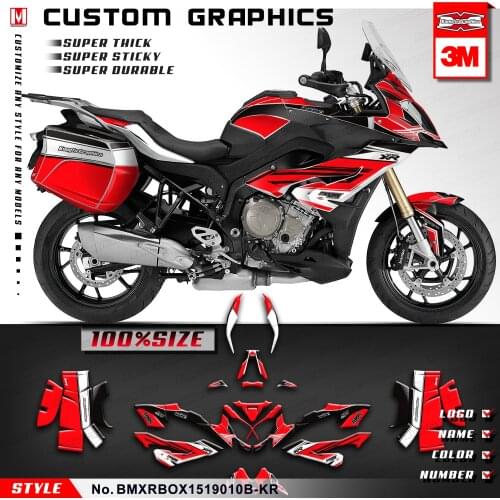 KUNGFU GRAPHICS Custom Vinyl Wraps Sticker Labels Side Case Decals Red Black for S 1000 XR S1000XR 2015 2016 2017 2018 2019