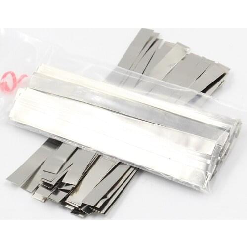 100pcs/lot 0.1mm x 7mm x 100mm Quality low resistance 99.96% pure nickel Strip Sheets for battery spot welding machine