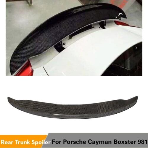 Rear Spoiler for Porsche Cayman 981 Coupe 2010 - 2016 Carbon Fiber Rear Trunk Spoiler Boot Lip Wing