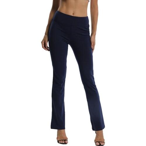 Womens Fashion Solid Spandex Boot Cut High Waisted Flare Pants Workout Casual Trousers Comfortable Flared Yoga Leggings S-XL