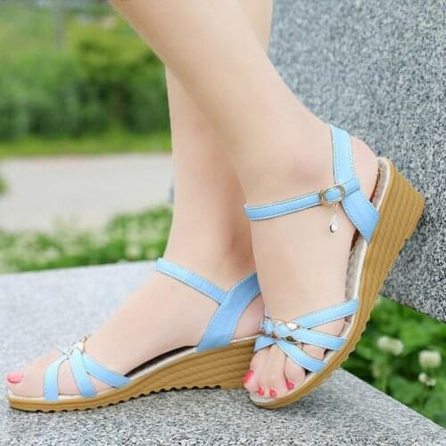 2020 New Sandals Wedge Casual Soft Bottom Non-slip Pregnant Mouth Beach Female Sandals womens shoes