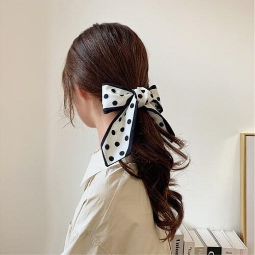 Hot Selling Scarf French Retro Zebra Pattern Hair Accessories Headband Female Bow Tie Ribbon Girls Hair Scrunchie for Women Gift