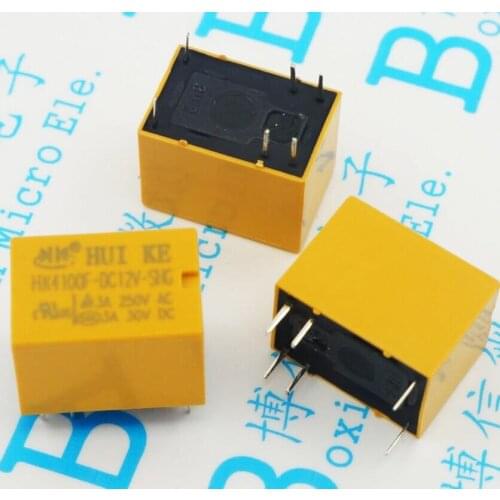 10pcs HK4100F-DC12V-SHG 12VDC 3A 250VAC 6pin Signal relay PCB Type 6 feet HK4100F-DC12V 3A 250 VAC New and original