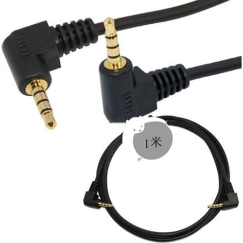100CM 3.5mm 4 pole 3 ring Audio Cable angle stereo TRRS Mini AV plug