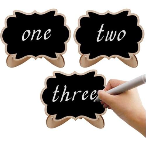 16PCS Mini Chalkboard Creative Message Chalkboard Wood Blackboard For Wedding Tabletop Blackboard