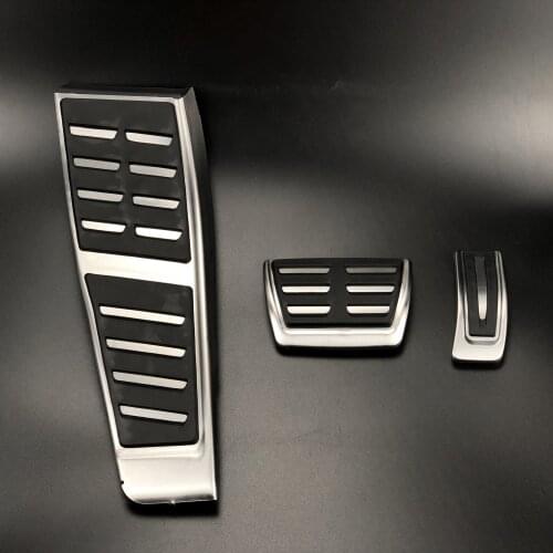 3pcs/set Gas Fuel Brake Dead Footrest Foot Pedal Cover Cap Pad Trim AT & MT For Audi A7 S7 RS7 4G8 2010-2017 A6 S6 RS6 C7 4G RHD