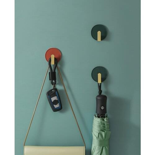 Nordic Home Hook Plug Holder Bedroom Bathroom Wall Adhesive Hook Free Punch Household Bag Key Hanger Storage 4pcs