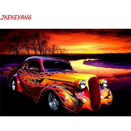 5D DIY square/round Diamond Painting Retro car Cross Stitch Diamond Embroidery Pattern Rhinestone home decor J2830
