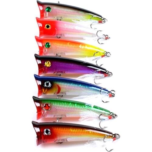 7pcs Topwater Popper Fishing lure 7.8cm 10.5g Crankbait Iscas Artificial Wobblers Hard Bait Pesca Bass Carp Pike Tackle