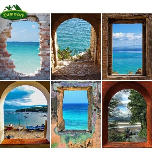 Paint with Daimond Painting By Number Doors Diamond Painting Crystal Rhinestone Scenery 5D Diamant Painting Embroidery Landscape