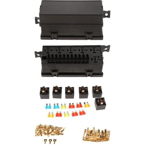 1 Set 11 Way Blade Fuse Box Car Fuse Box Holder Standard Circuit Fuse Holder Box Block