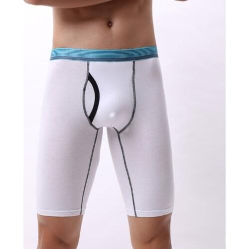 Long Leg Boxer Shorts Underwear For Men Cotton Underpants Mens Panties U Pouch Lengthen Sports Boxershorts Sexy Homme Cuecas