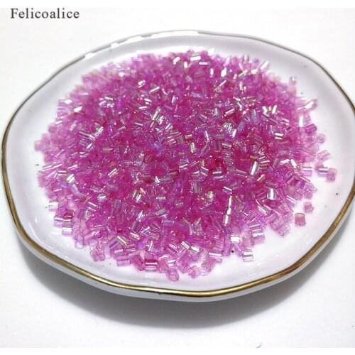 2*3mm 100g Bingsu Beads Czech Cylindrical Plastic Seed Needle Beads for Necklace Bracelet Plastic Beads for Jewelry DIY Making