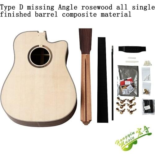 Folk guitar D with missing Angle full single finished barrel combination rose wood back spruce veneer guitar material