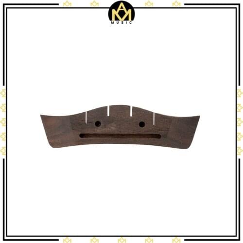 Rosewood Ukulele Bridge For 26 Inch Tenor Uke Precisely Shaped Slotted And Pre-drilled