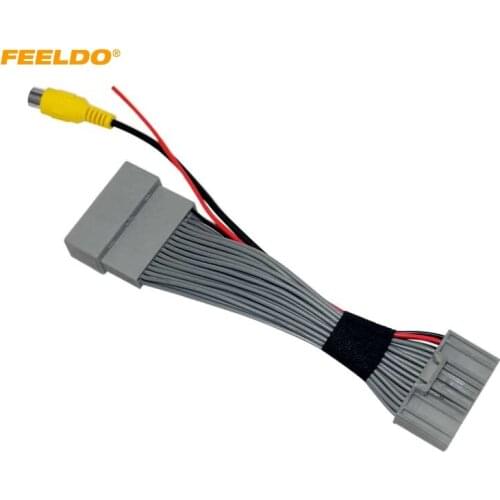 FEELDO Car Parking Rear Camera Video Plug Converter Cable For Honda CRV Breeze Parking Reverse Wire Adapter #HQ6807
