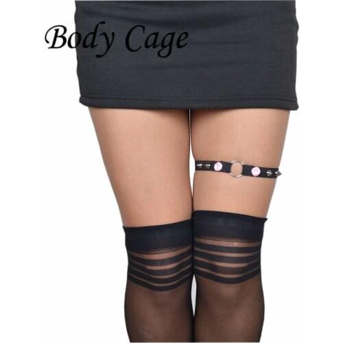 Body Cage 1pc Women Sexy Lingerie Hollow Goth Leg Garter Belt Leg Decoration rave wear Harness Pantie Lingerie Garter Belt
