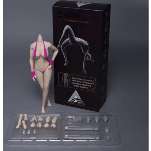 JIAOU DOLL 1/6 scale Seamless pale/ suntan Large Breast Bust Female Body for 1/6 Head Figure Set