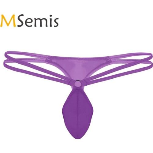 Swimwear Mens Lingerie Underwear G-string Thong Bikini Briefs Double Waist Straps Bulge Pouc Mini Coverage Thong Panties