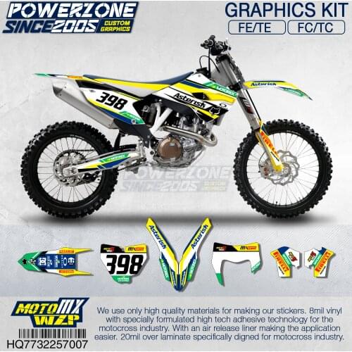 PowerZone Customized Team Graphics Backgrounds Decals 3M Custom Stickers For Husqvarna 2014 To 2019 FE TE FC TC 250 To 500cc 07