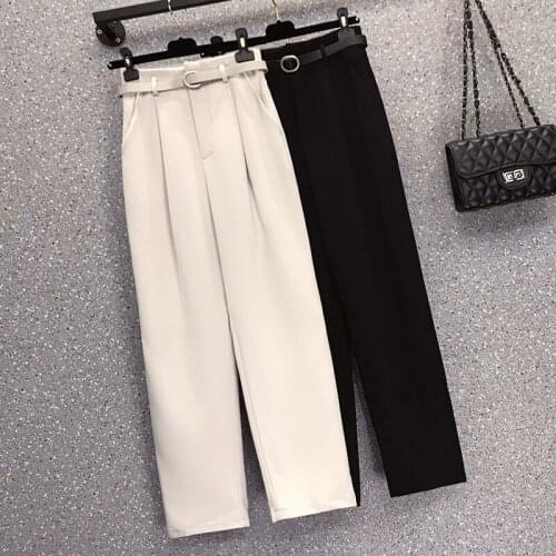 Office Pants Casual Harem Pants Pantalones Mujer Cintura Alta Solid Spodnie Damskie Trousers Women Womens Clothing Pantalon