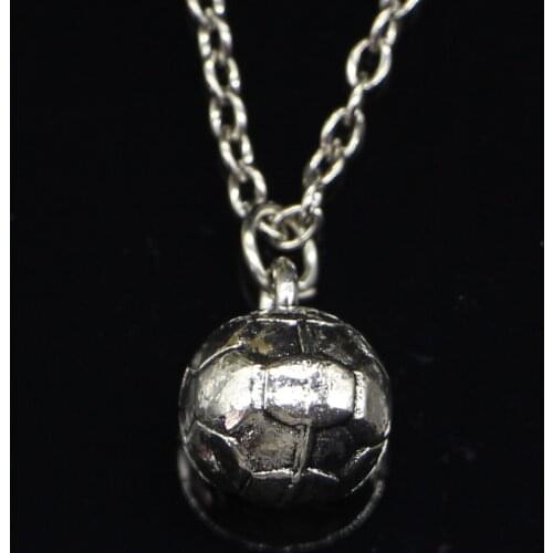 20pcs New Fashion Necklace 11mm 3D football Pendants Short Long Women Men Colar Gift Jewelry Choker