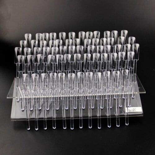 64 Tips +1 Pc Showing Shelf Pop Sticks Nail Art Clear Tips Display Stand Nail Polish Practice Training Tool Color Swatches