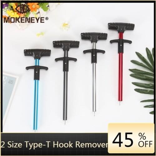 Type-T Portable Fishing Hook Remover 18cm/24.3cm Aluminum Hook Disgorger Fast Decoupling Squeeze-Out Fish Hook Extractor Tools