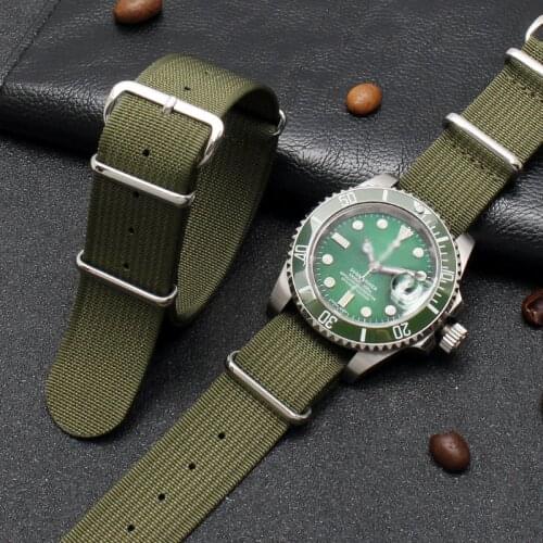 Watch Band For Rolex SEIKO IWC PILOT Series Watch Insurance Clasp Strap Watch Accessories Encrypted Nylon Watch Bracelet Chain