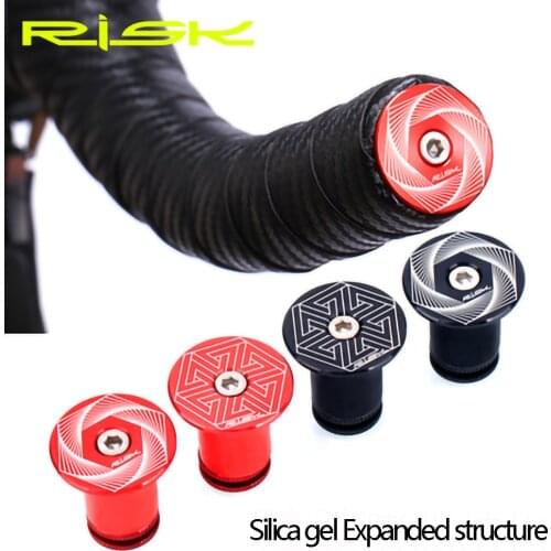 RISK 2 pairs/box Road Mountain Bike Bicycle Expanding Handlebar Plug Bar Ends Adjustable Locking Caps Aluminium Alloy