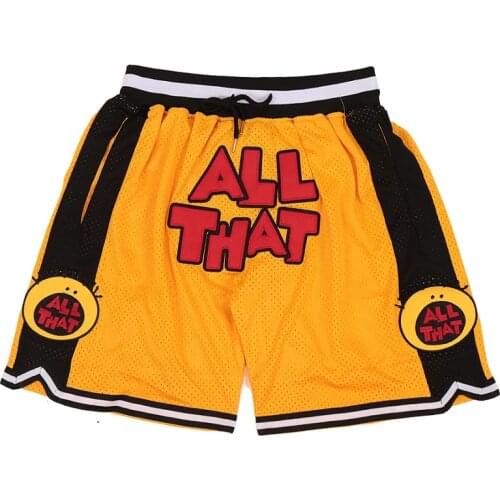 BG Basketball shorts ALL THAT Embroidery sewing Four Zip pocket outdoor sport big size various styles yellow beach shorts