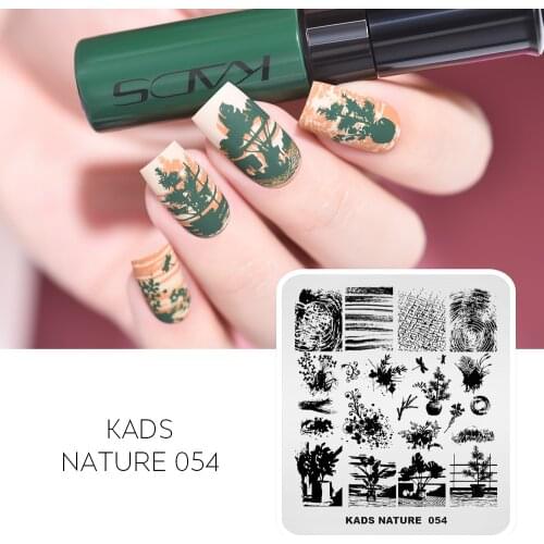 KADS New Nail Art Stencil Templates Nature 054 Potted Plants Stamping Plates Nail Art Stamping Template Printing Image Plate