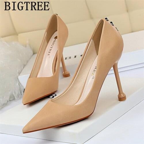 Pumps women shoes luxury heels bigtree shoes Pointed Top extreme high heele stiletto shoes women fetish high heels buty 1823-2