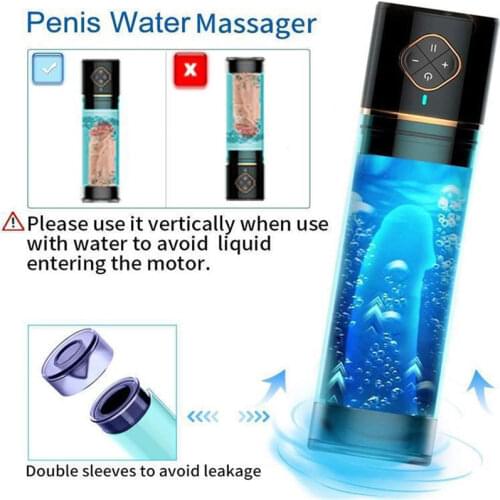 Water Bath Penis Enlargement Vacuum Pump Electric Male Masturbator Cup Penis Delay Training with Spa Sex Machine For Man toys