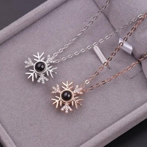 High High Quality 100 Languages I love you Jewelry Necklace Crystal Lover I love you Projection Necklace Pendant Hot Sale