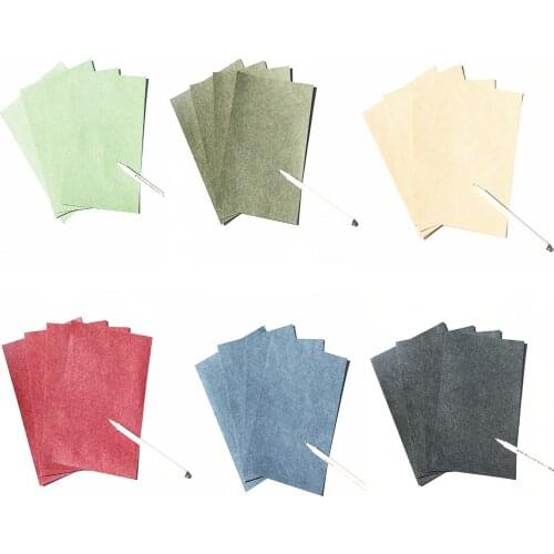 XRHYY 4Sheets 20.9x14.4CM Vintage Stationary Paper Kraft Writing Stationery Retro Paper Office Supply Writing Blank Letter Paper